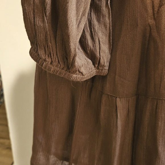 NWT'S - SOLUTION - Cocoa Brown Knee Length Dress - Size Large - Picture 6 of 6